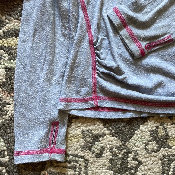 Zella Girl Striped Zip-Up and Light Weight Cowl Neck Long-asleep Tee - Picture 9 of 11